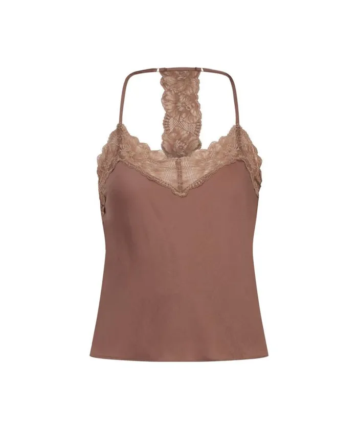 Hunkemller Satin Cami Top 8211 Brown Brown 8211 Women Hunkemller Satin Cami Top 8211 Brown Brown 8211 Women