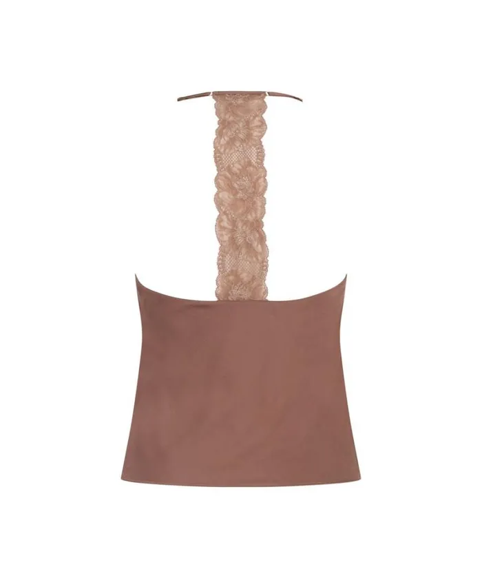 Hunkemller Satin Cami Top 8211 Brown Brown 8211 Women Hunkemller Satin Cami Top 8211 Brown Brown 8211 Women