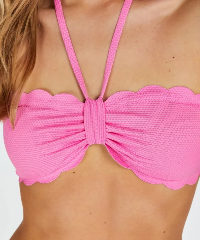 Hunkemller Scallop Bandeau Bikini Top 8211 Pink Pink 8211 Women Hunkemller Scallop Bandeau Bikini Top 8211 Pink Pink 8211 Women