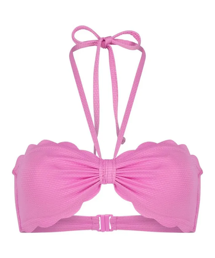 Hunkemller Scallop Bandeau Bikini Top 8211 Pink Pink 8211 Women Hunkemller Scallop Bandeau Bikini Top 8211 Pink Pink 8211 Women