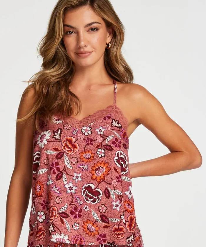 Hunkemller Woven Lace Cami Top 8211 Pink Pink 8211 Women