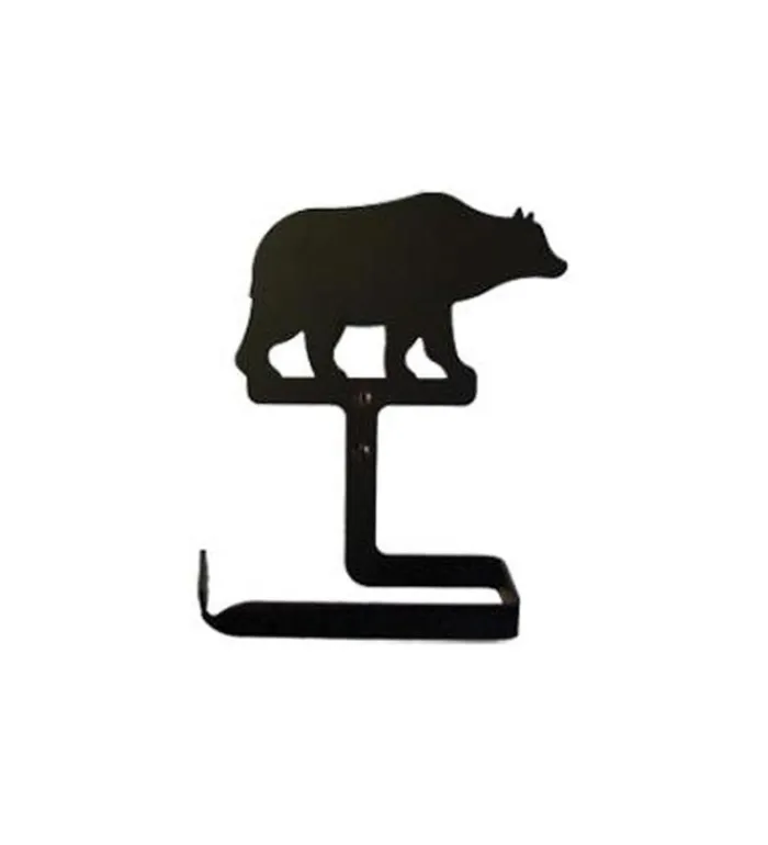 Indoor Living UsaMade Wrought Iron Traditional Toilet Paper Holder 8211 Bear Plow and Hearth Bath Accessories