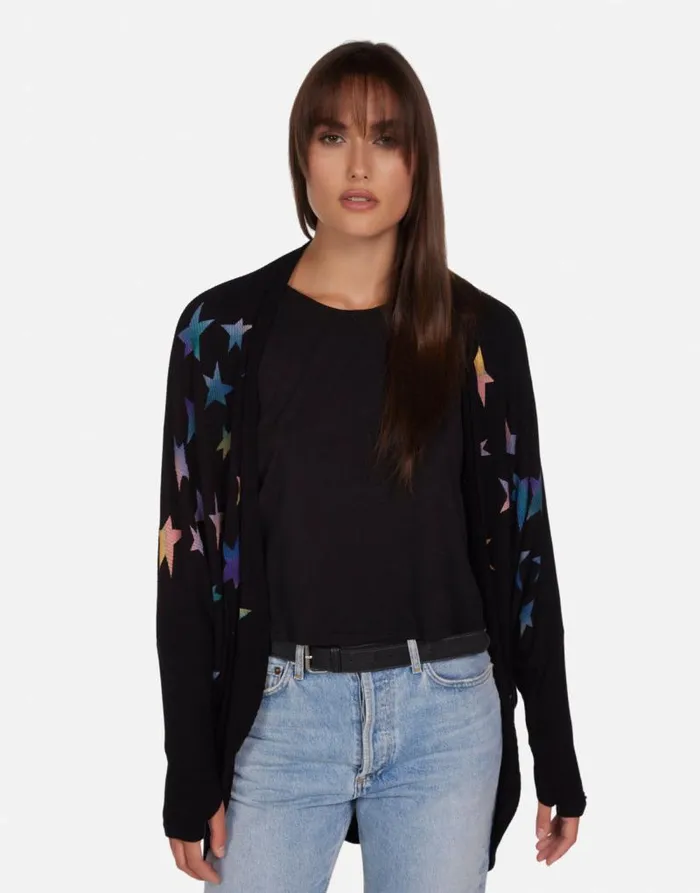 Irina Rainbow Stars Black Women Lauren Moshi Sweaters and Knits