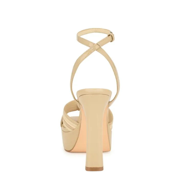 Irna Platform Ankle Strap Knotted Sandals Light Natural Patent Women Nine West Sandals Irna Platform Ankle Strap Knotted Sandals Light Natural Patent Women Nine West Sandals