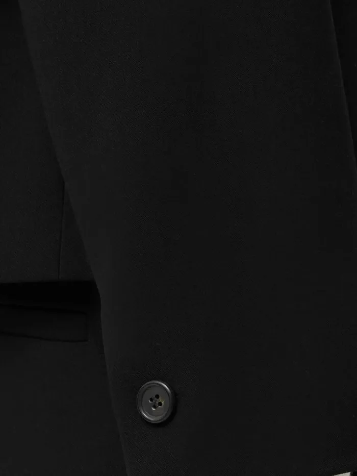 Italian Modern Crepe Short Jacket Black Women Jigsaw Suits and Tailoring