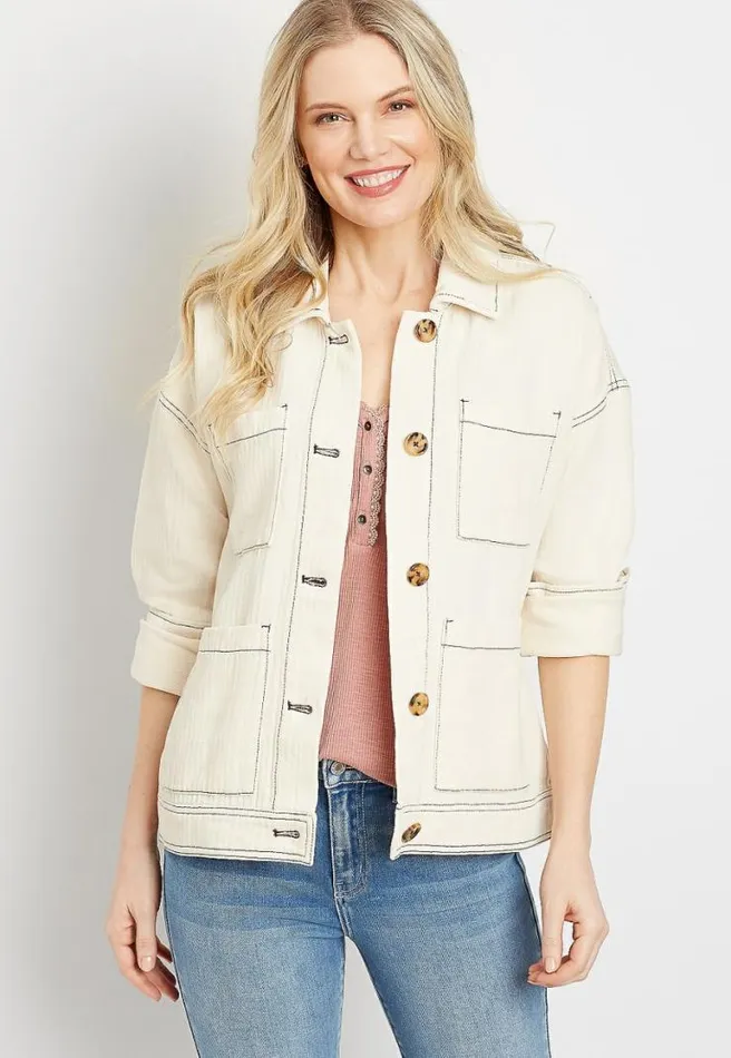 Ivory Utility Jacket Women Maurices Tops