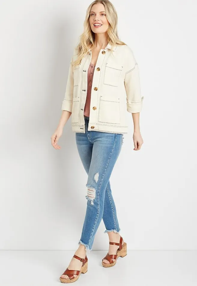 Ivory Utility Jacket Women Maurices Tops