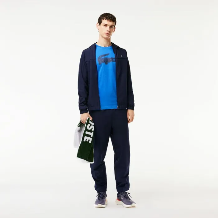Jackets and Coats Men Lacoste Men039s Water Repellent ZipUp Tennis Jacket Navy Blue 5fs