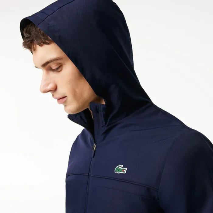 Jackets and Coats Men Lacoste Men039s Water Repellent ZipUp Tennis Jacket Navy Blue 5fs