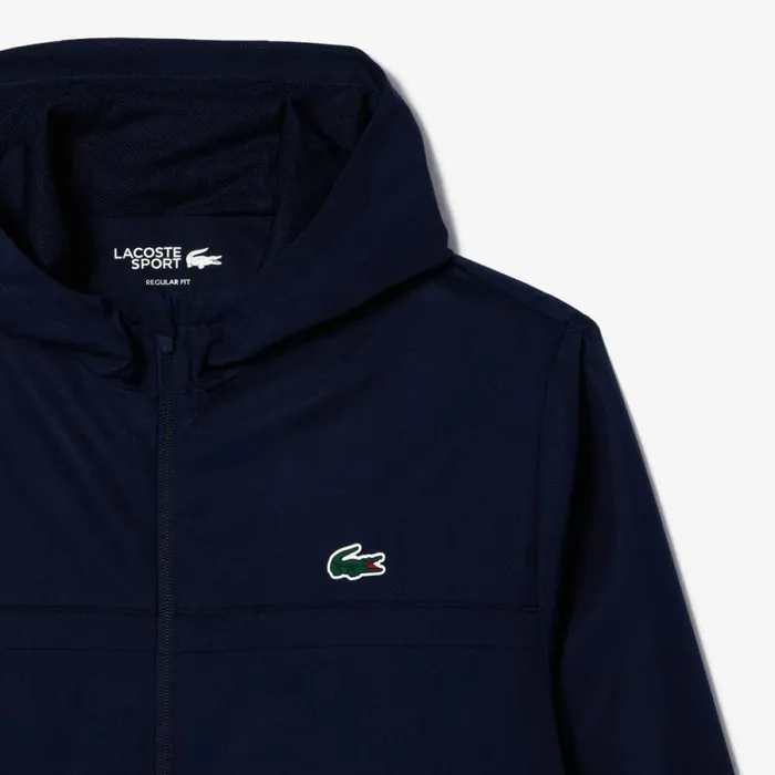 Jackets and Coats Men Lacoste Men039s Water Repellent ZipUp Tennis Jacket Navy Blue 5fs