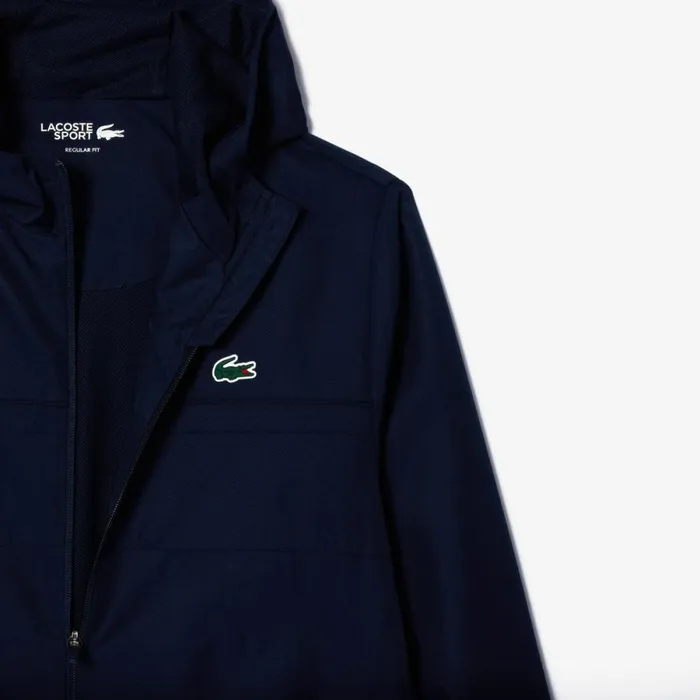Jackets and Coats Men Lacoste Men039s Water Repellent ZipUp Tennis Jacket Navy Blue 5fs