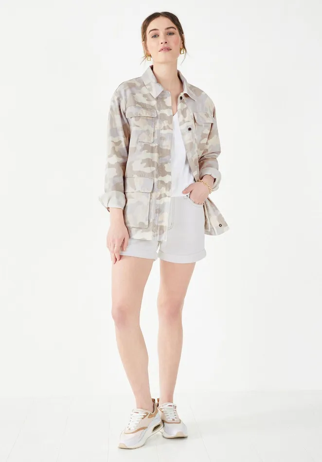 Jackets and Coats Women Hush Reid Cargo Jacket Soft Pink Camo
