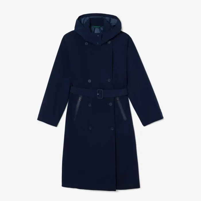 Jackets and Coats Women Lacoste Women039s Oversized Trench Coat Navy Blue 166