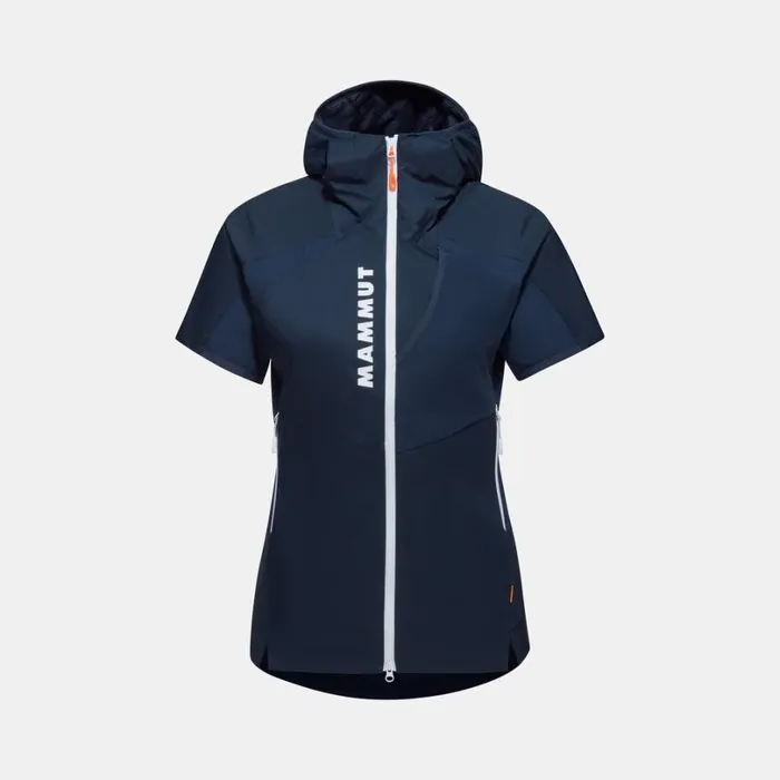 Jackets and Vests Women Mammut Aenergy IN Hybrid Hooded Vest Marine