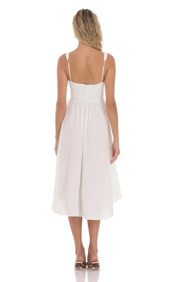 Jacquard Flare Midi Dress White Women LUCY IN THE SKY Midi Dresses Jacquard Flare Midi Dress White Women LUCY IN THE SKY Midi Dresses
