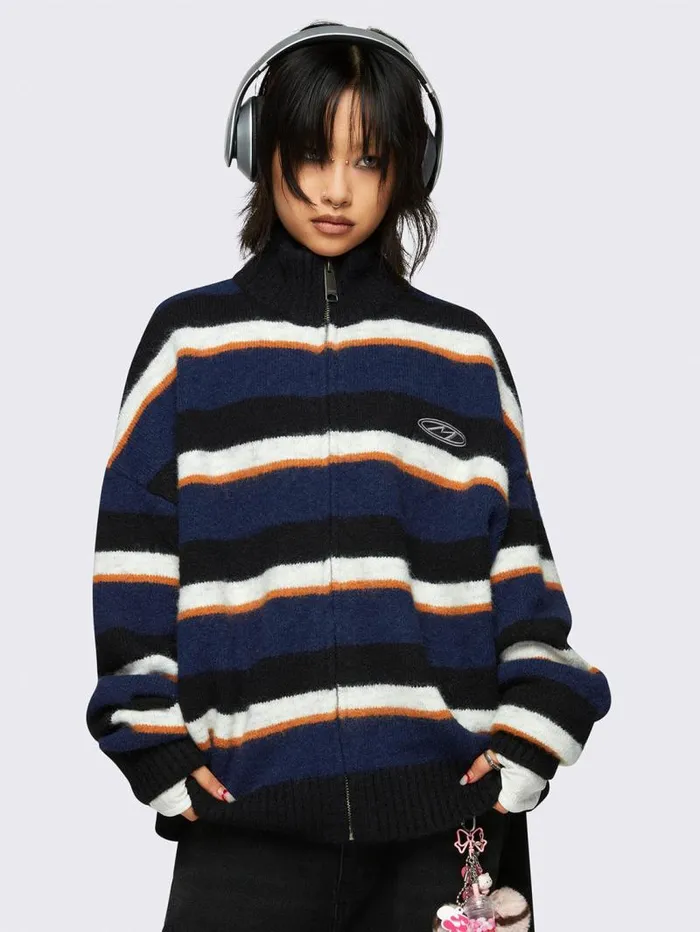 Jane Striped Cardigan Women Minga London Knitwear