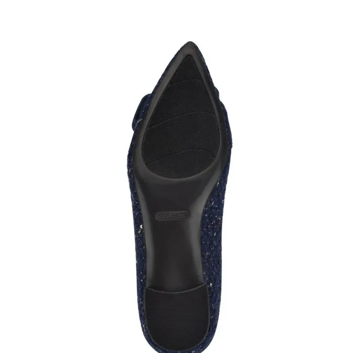 Jesike Pointy Toe Flats Dark Blue Tweed Women Nine West Flats Jesike Pointy Toe Flats Dark Blue Tweed Women Nine West Flats