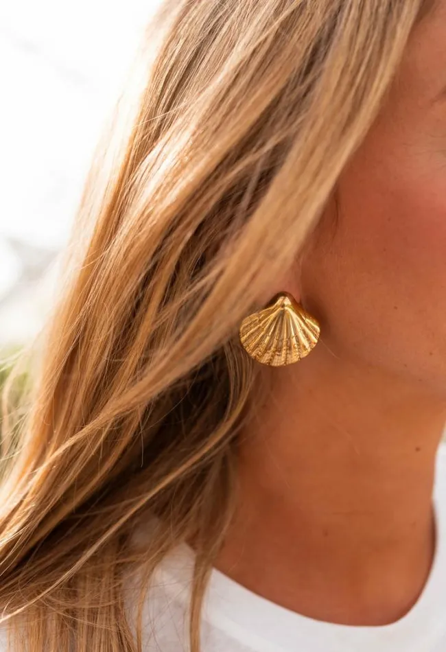 Jewelry and Accessories Earrings Easy Clothes Golden Shell Earrings Jewelry and Accessories Earrings Easy Clothes Golden Shell Earrings