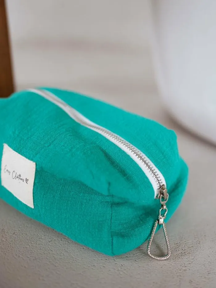 Jewelry and Accessories Handbags Easy Clothes Emerald Blue Easy Clothes Linen Pouch Jewelry and Accessories Handbags Easy Clothes Emerald Blue Easy Clothes Linen Pouch
