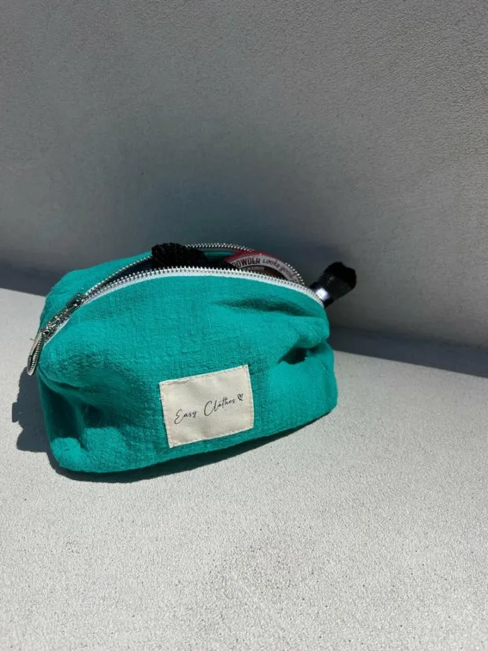 Jewelry and Accessories Handbags Easy Clothes Emerald Blue Easy Clothes Linen Pouch Jewelry and Accessories Handbags Easy Clothes Emerald Blue Easy Clothes Linen Pouch