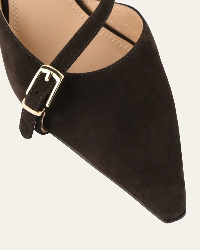jomercer LOW HEELS Women Leona low heels shoe espresso suede jomercer LOW HEELS Women Leona low heels shoe espresso suede