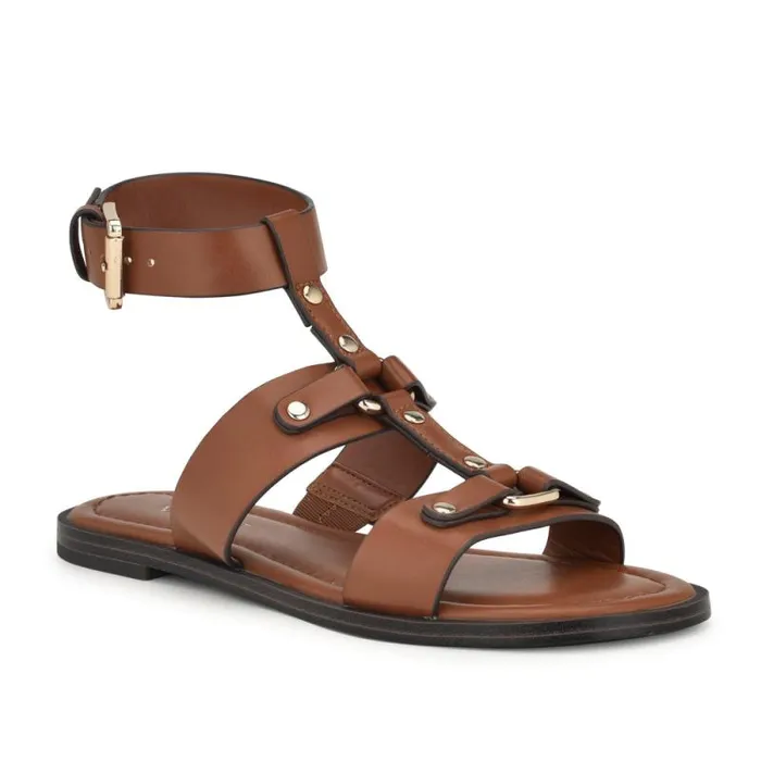 Jouise Ankle Strap Flat Sandals Brown Women Nine West Sandals Jouise Ankle Strap Flat Sandals Brown Women Nine West Sandals