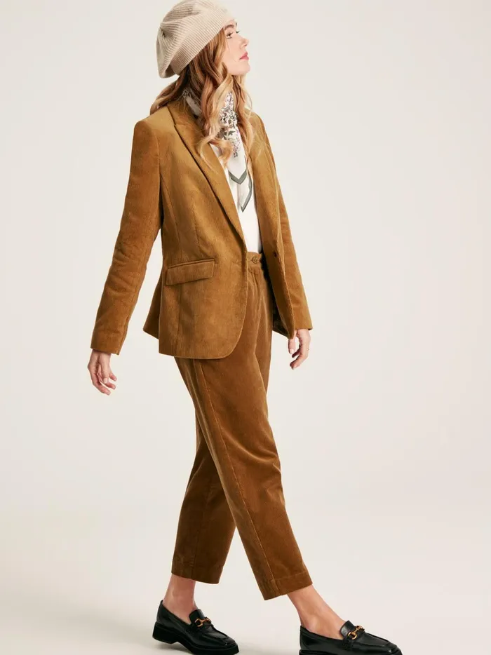 Joules Coats and Jackets Women Tan Brown Corduroy Blazer