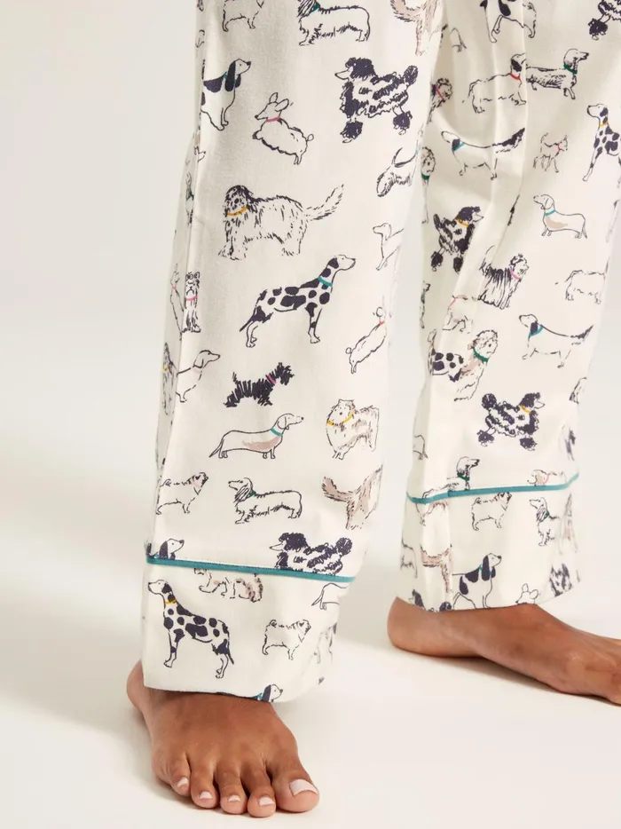 Joules Nightwear Women Cream Dog Print Cotton Pyjama Bottoms