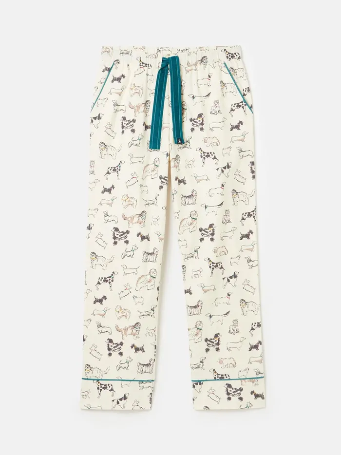 Joules Nightwear Women Cream Dog Print Cotton Pyjama Bottoms