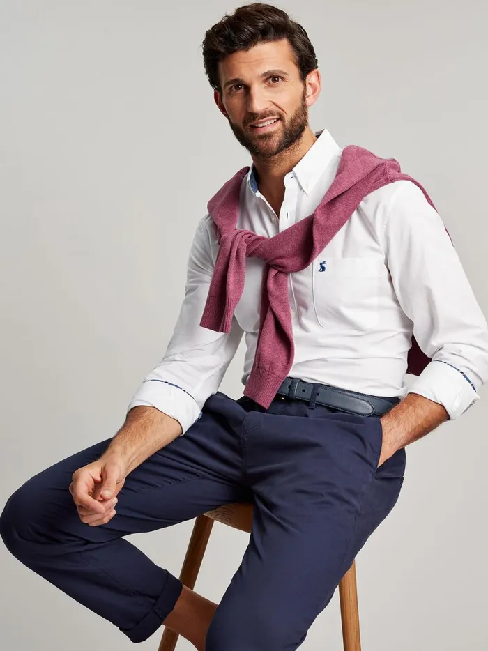 Joules Shirts Men White Classic Fit Cotton Oxford Shirt