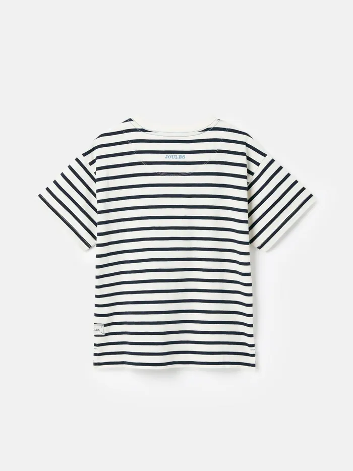 Joules Tops and Tshirts Boys Cream and Navy Short Sleeve Stripe TShirt