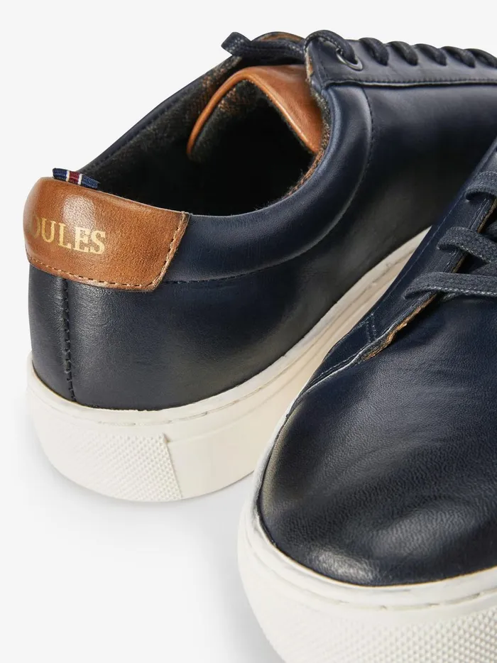 Joules Trainers Men Navy Blue Leather Trainers