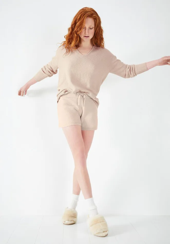 Jumpers and Cardigans Women Hush Dixie Collared Jumper Mushroom Grey