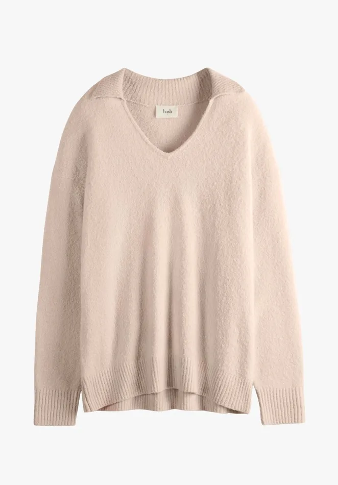 Jumpers and Cardigans Women Hush Dixie Collared Jumper Mushroom Grey