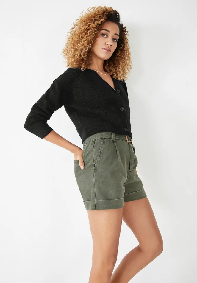 Jumpers and Cardigans Women Hush Riva Cropped Ribbed Cardigan Black