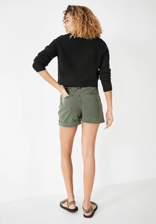Jumpers and Cardigans Women Hush Riva Cropped Ribbed Cardigan Black