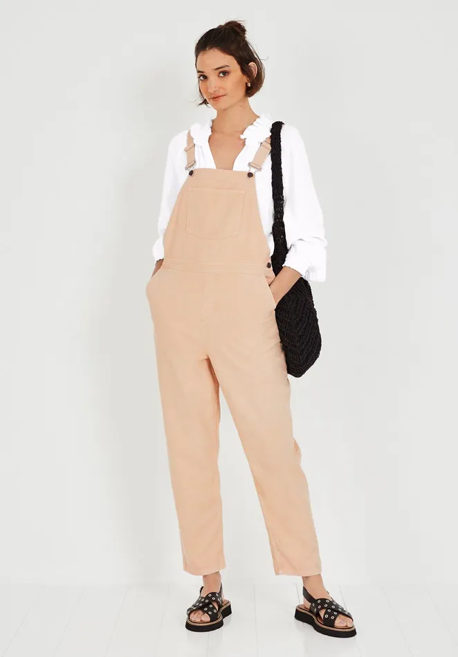 Jumpsuits and Playsuits Women Hush Brier Cotton Twill Dungarees Washed Sand