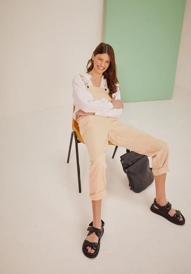 Jumpsuits and Playsuits Women Hush Brier Cotton Twill Dungarees Washed Sand