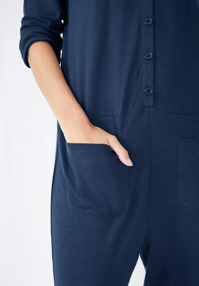Jumpsuits and Playsuits Women Hush Chesten Linen Blend Jersey Onesie Midnight Navy