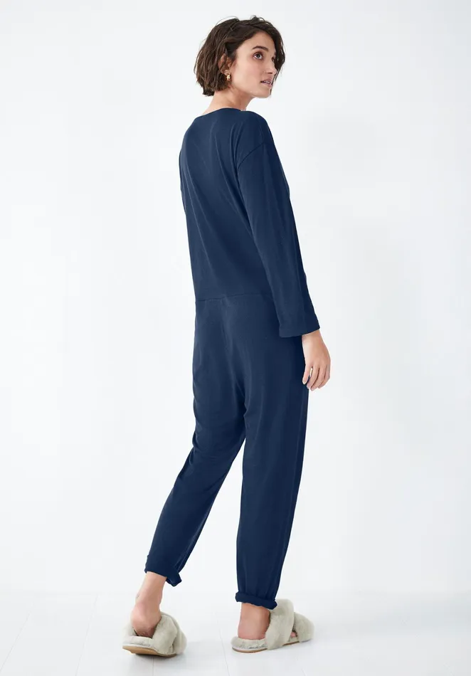Jumpsuits and Playsuits Women Hush Chesten Linen Blend Jersey Onesie Midnight Navy