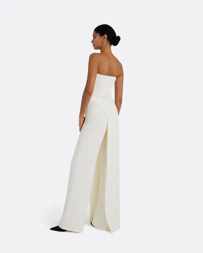 Jumpsuits Remi Strapless Jumpsuit Ivory Ivory Safiyaa Women