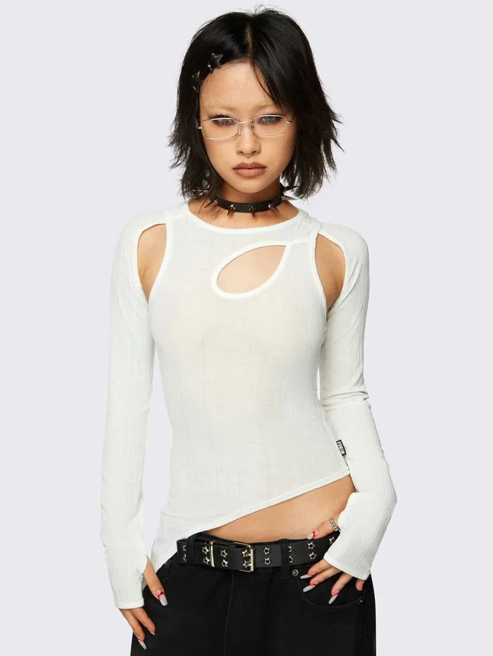 Kallie White CutOut Top Women Minga London Tops and TShirts