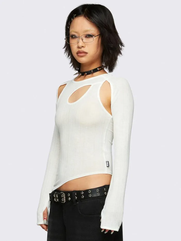 Kallie White CutOut Top Women Minga London Tops and TShirts
