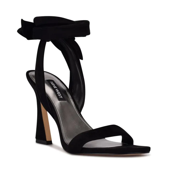 Kelsie Ankle Wrap Heeled Sandals Black Suede Women Nine West Sandals Kelsie Ankle Wrap Heeled Sandals Black Suede Women Nine West Sandals