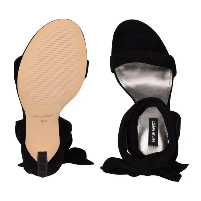 Kelsie Ankle Wrap Heeled Sandals Black Suede Women Nine West Sandals Kelsie Ankle Wrap Heeled Sandals Black Suede Women Nine West Sandals