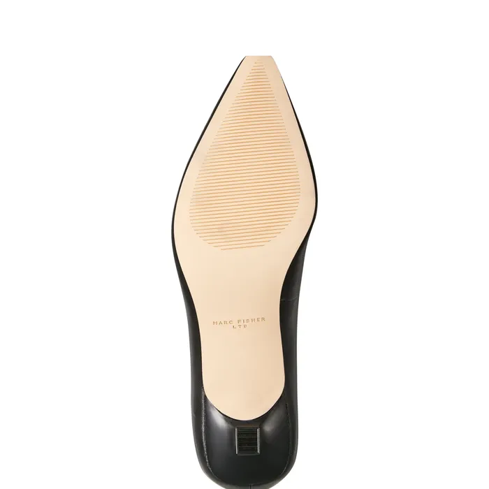 Kendri Pump Black Leather Women Heels and Pumps Marc Fisher