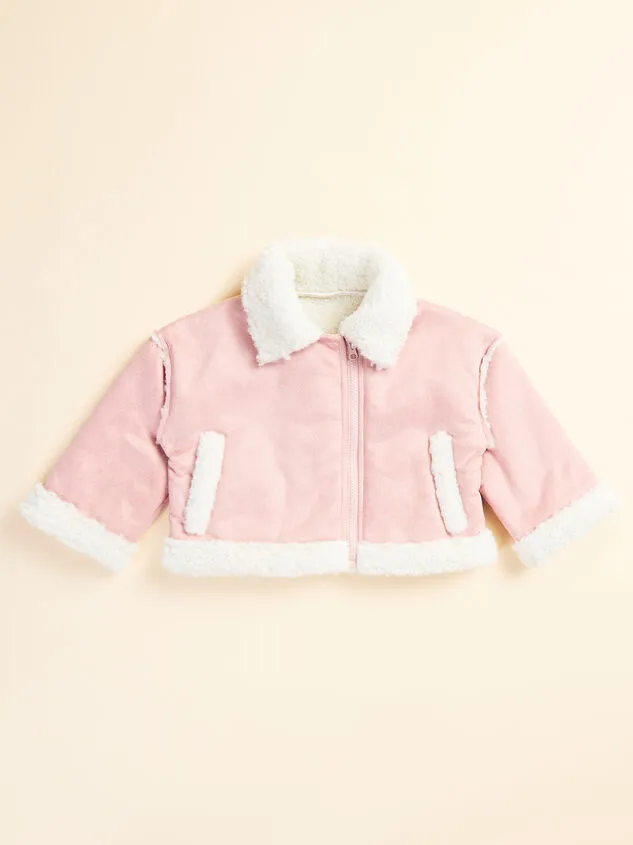 Kennedi Fur Trim Jacket Dustypink Girl Altar039d State Tops