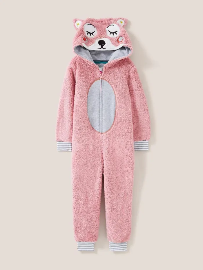 Kids PYJAMAS White Stuff Squirrel Onesie Light Pink Kids PYJAMAS White Stuff Squirrel Onesie Light Pink