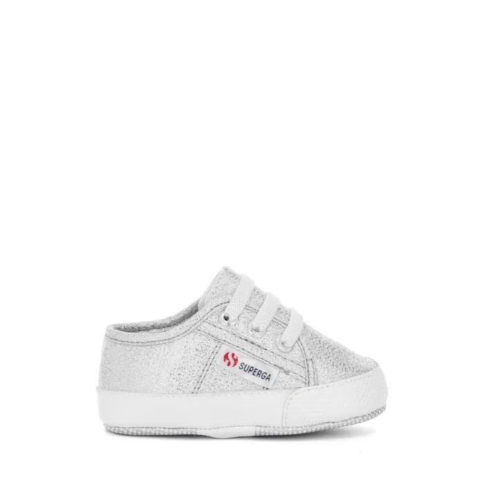 Kids Sneakers Girl 4006 BABY LAME Low Cut GREY SILVER Superga Newborns