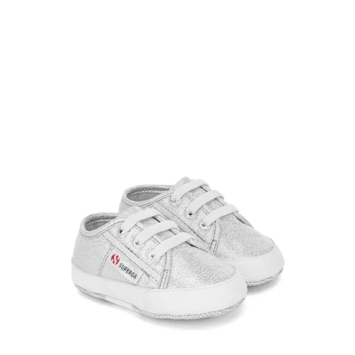 Kids Sneakers Girl 4006 BABY LAME Low Cut GREY SILVER Superga Newborns